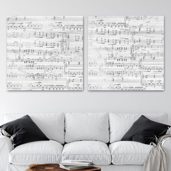 Split Sheet Music Art | Silver Tone